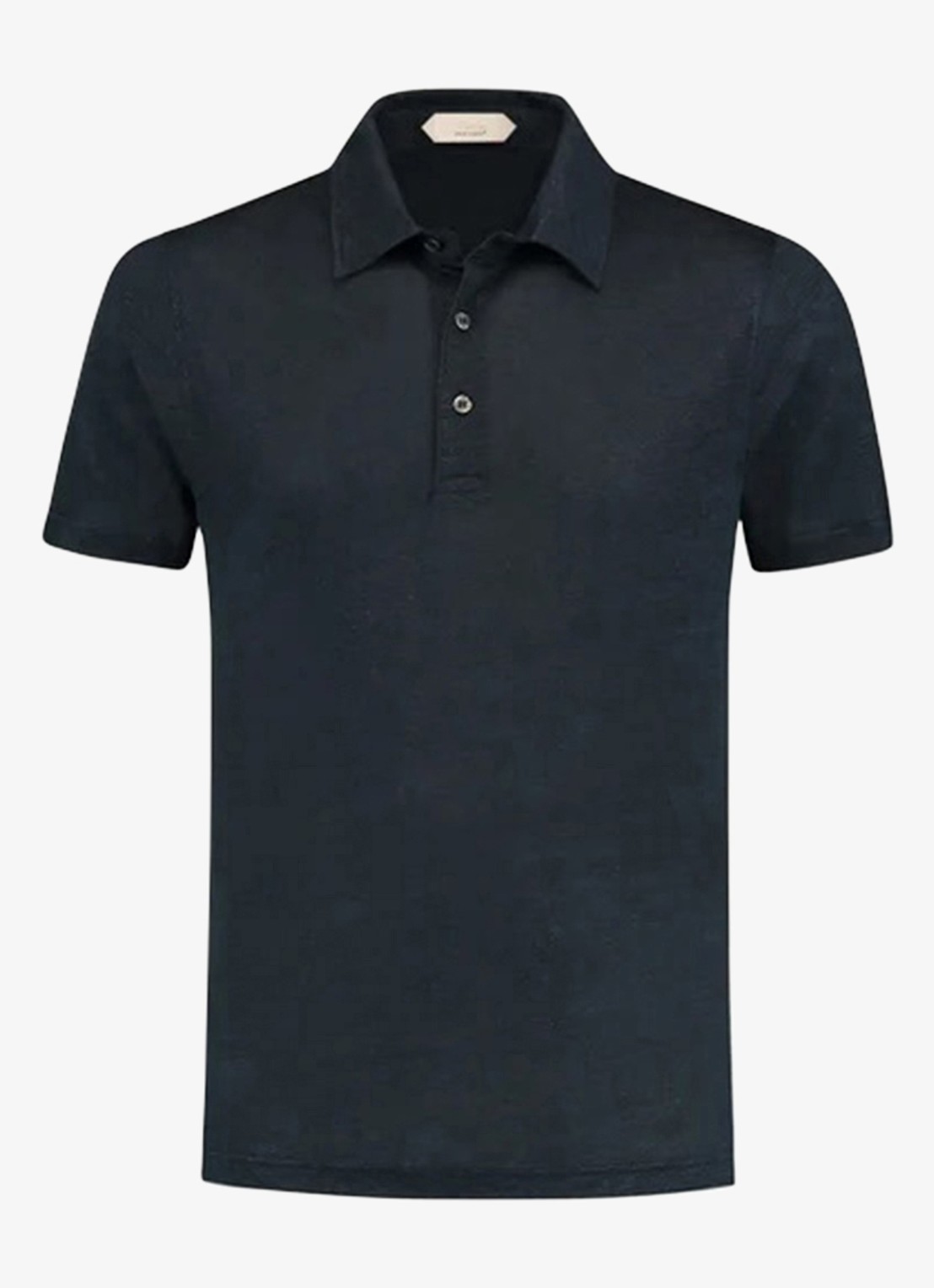 Aurélien Regular fit polo van linnen - voorkant 2 navy-410