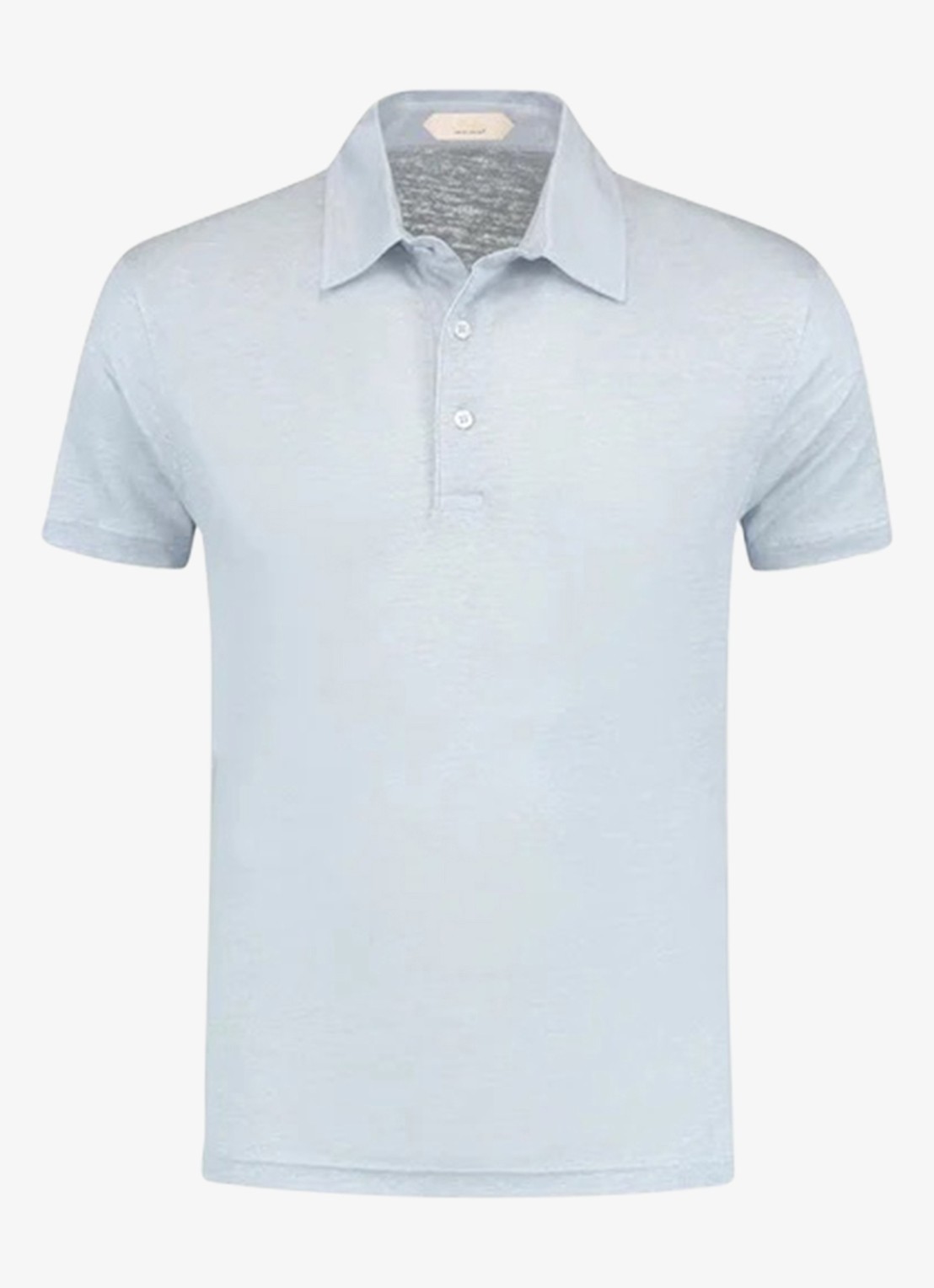 Aurélien Regular fit polo van linnen - voorkant 3 light blue-450