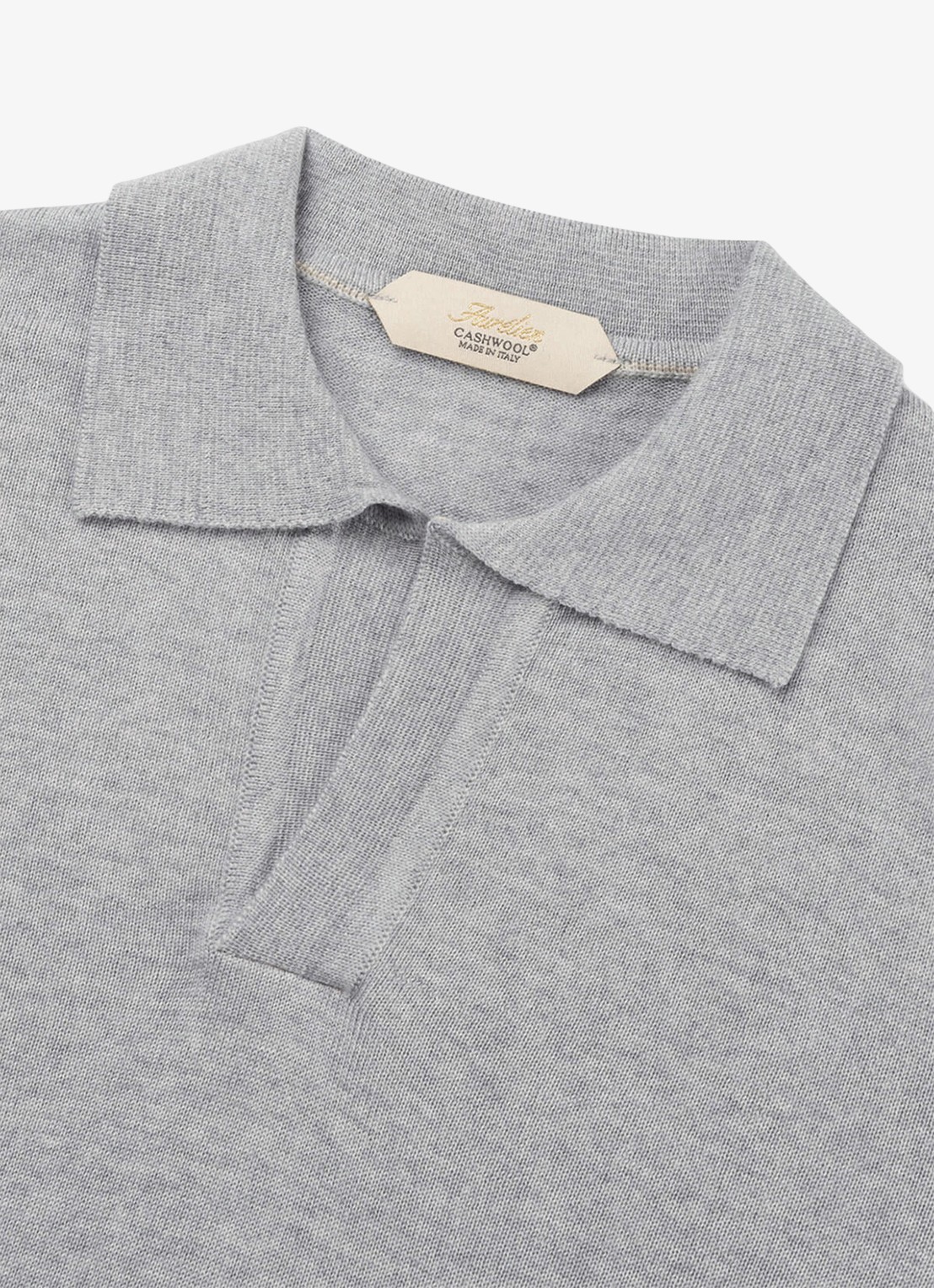 Aurélien Regular fit polo van merino wol - detail 2 light grey-50