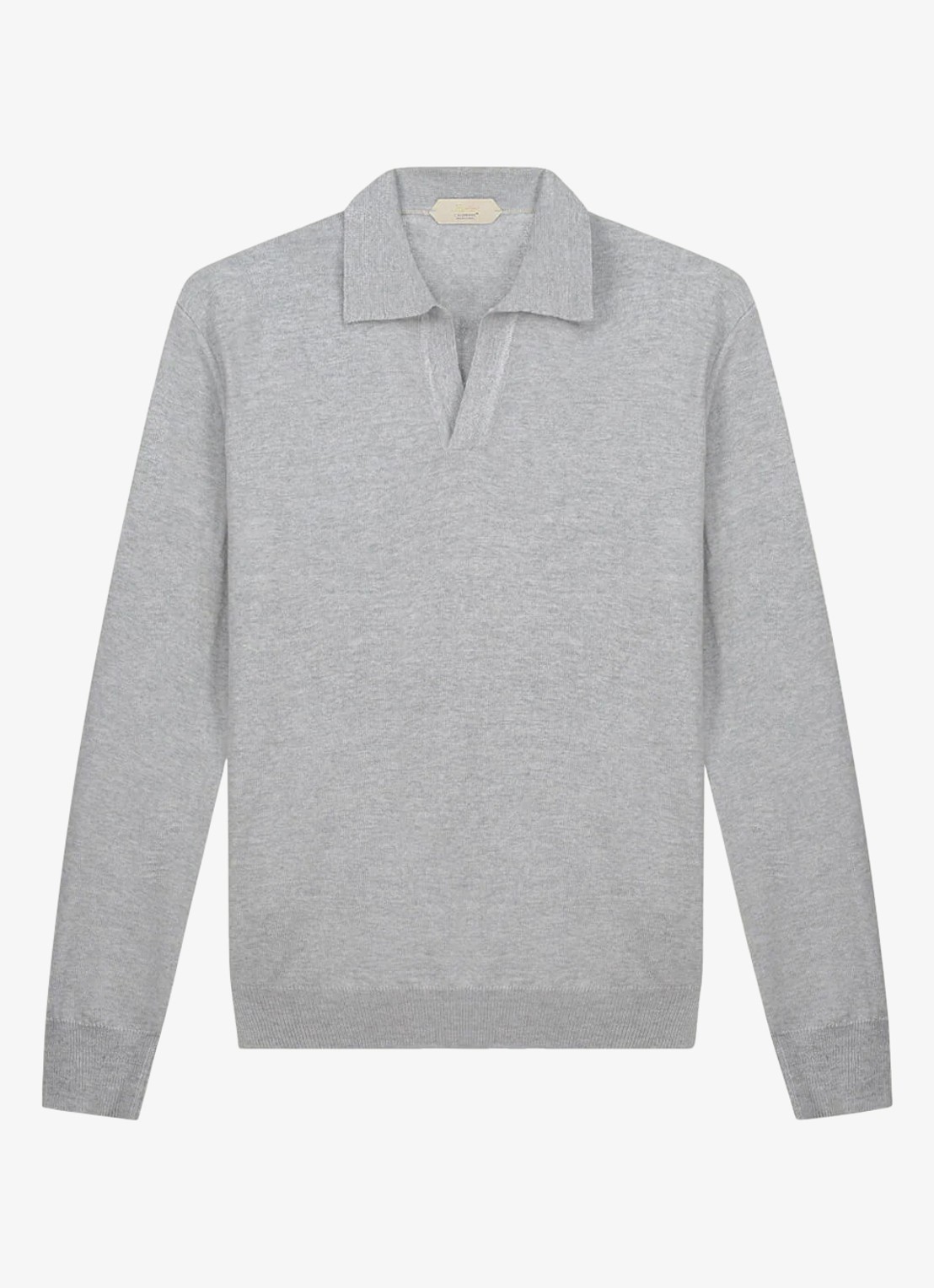 Aurélien Regular fit polo van merino wol - voorkant 3 light grey-50