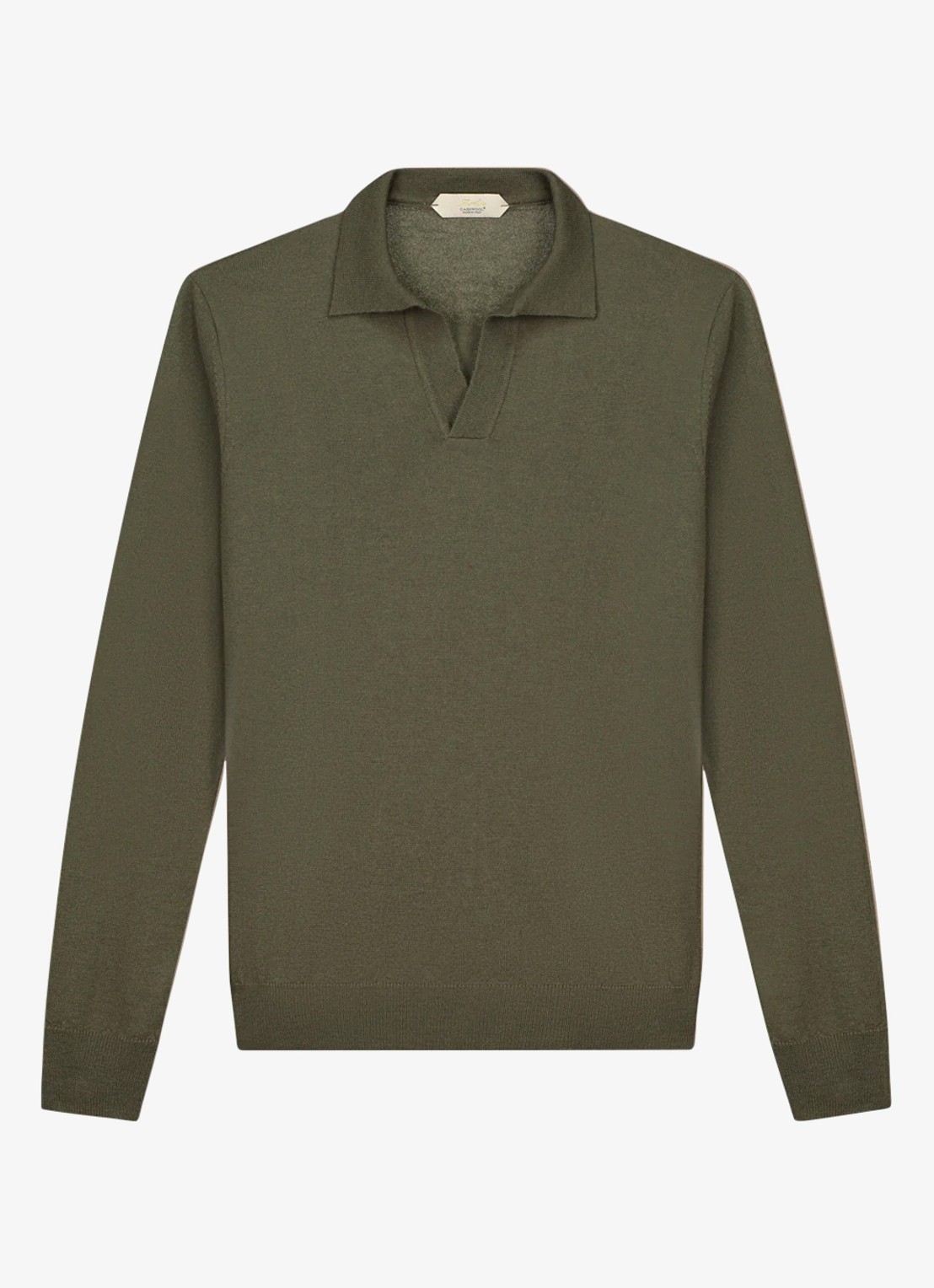 Aurélien Regular fit polo van merino wol - voorkant olive-300