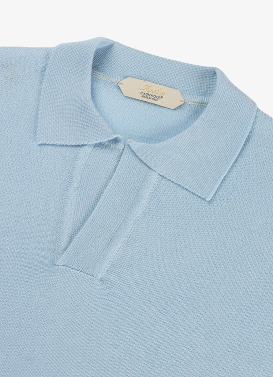 Aurélien Regular fit polo van merino wol - detail 4 light blue-450