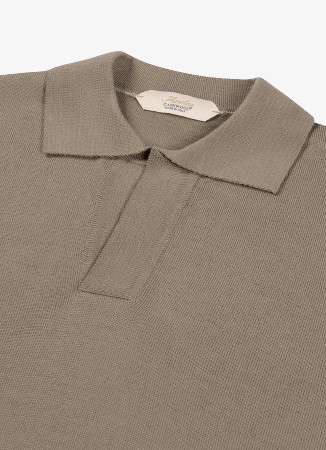 Aurélien Regular fit polo van merino wol - detail taupe-900