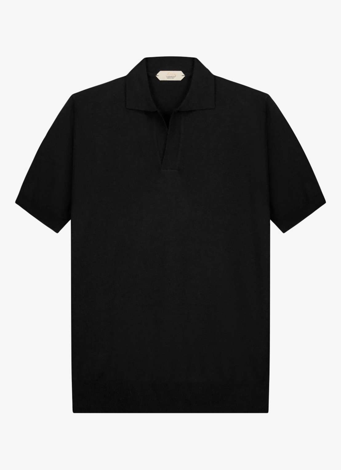 Aurélien Regular fit polo van merino wol - voorkant 2 black-1