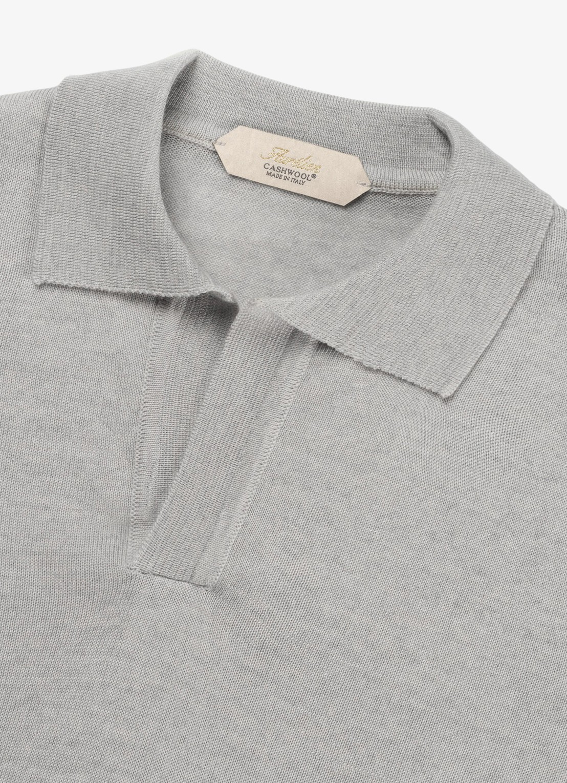 Aurélien Regular fit polo van merino wol - detail 2 light grey-50