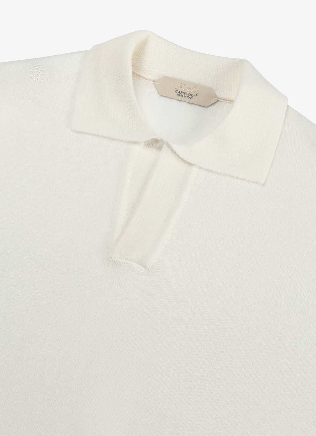 Aurélien Regular fit polo van merino wol - detail 2 ivory-120