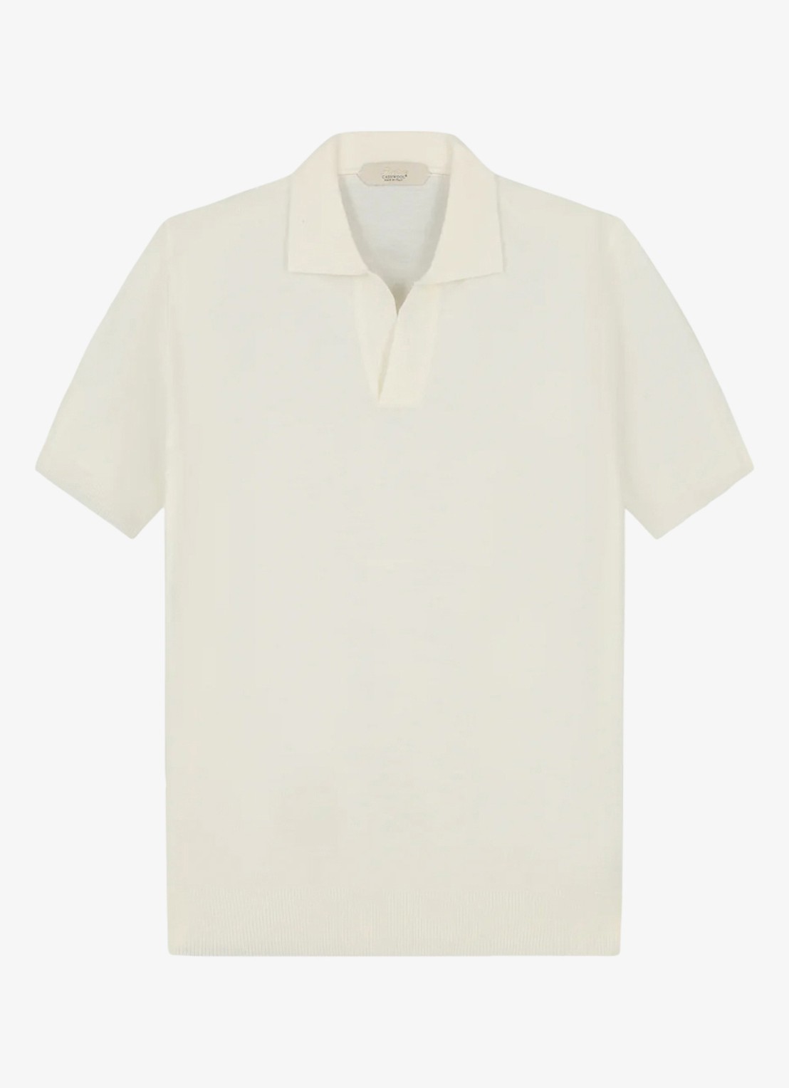 Aurélien Regular fit polo van merino wol - voorkant ivory-120
