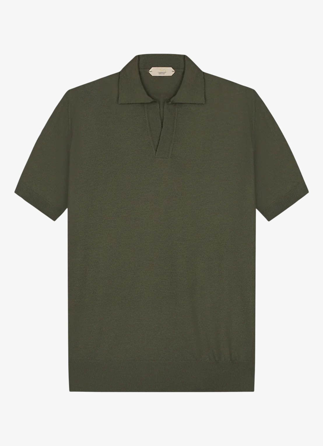 Aurélien Regular fit polo van merino wol - voorkant 4 olive-300