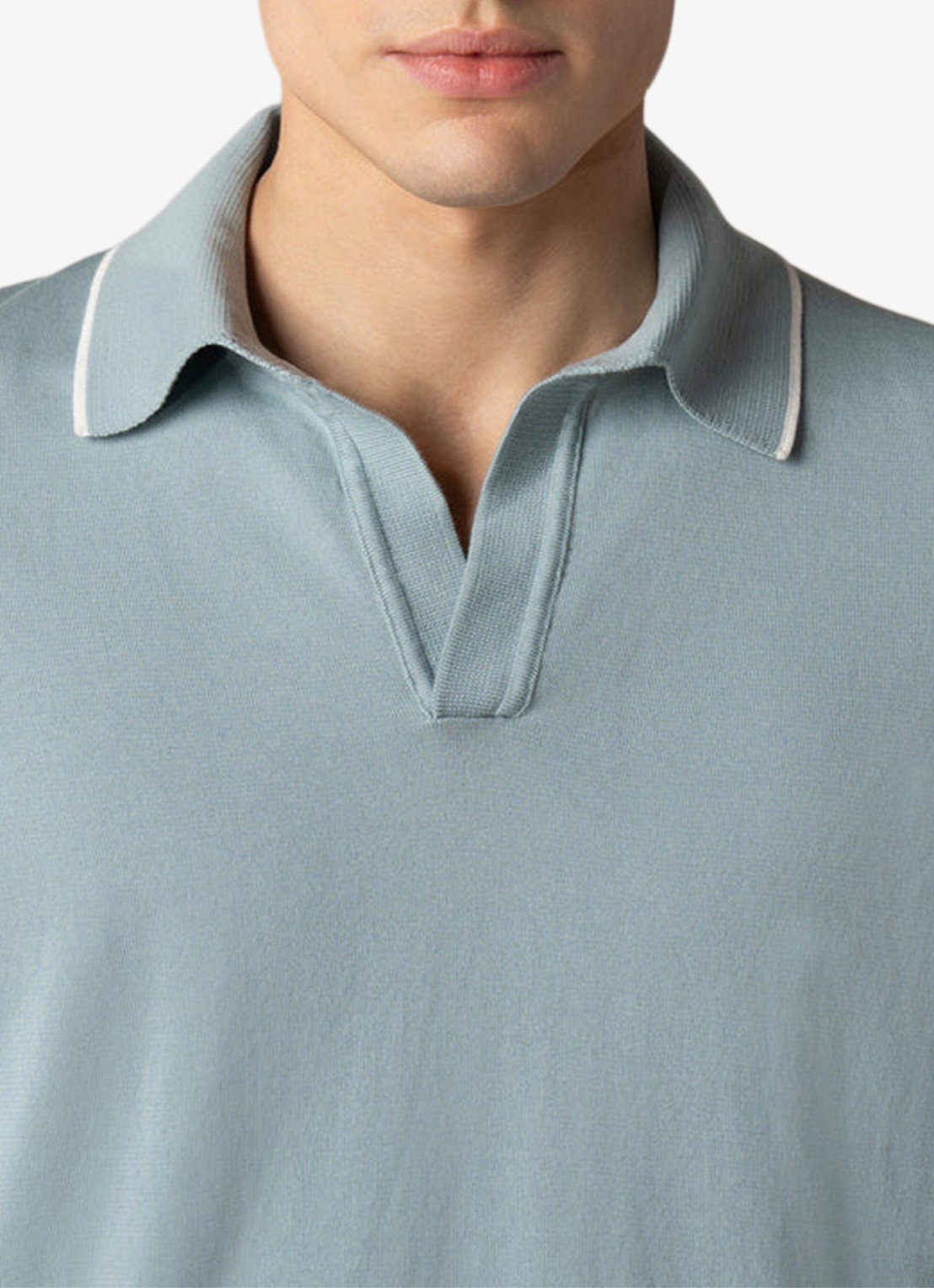 Aurélien Regular fit polo - detail 5 blauwgrijs