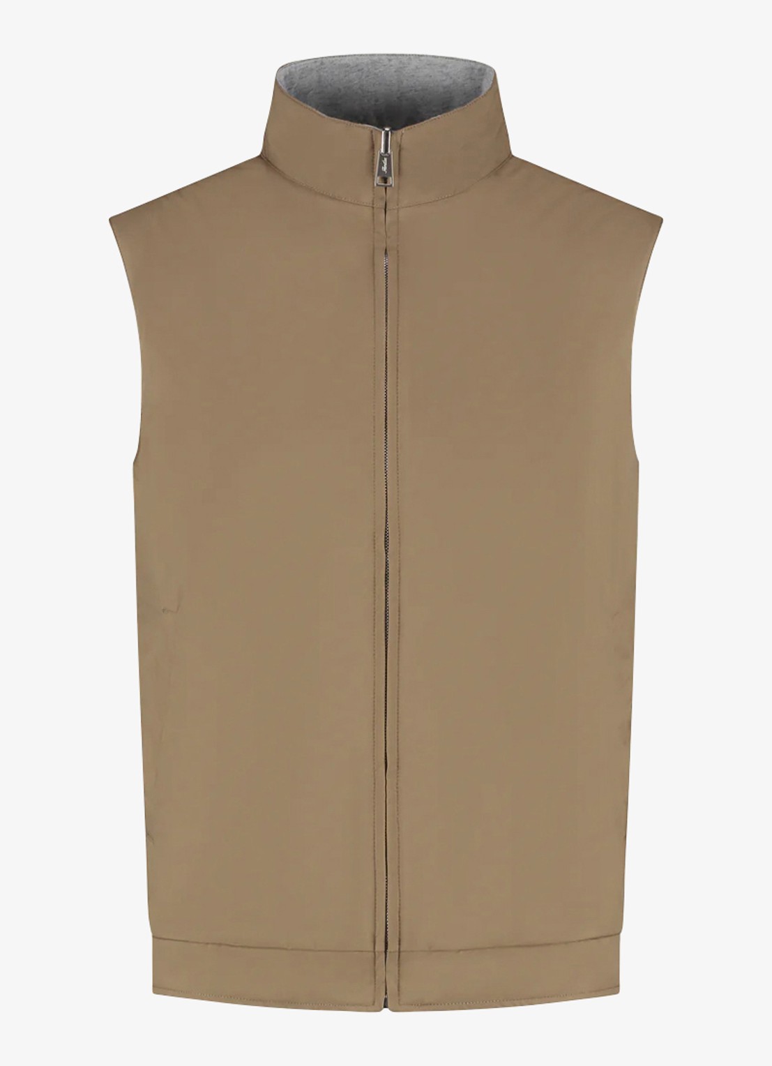 Aurélien Reversible bodywarmer met opstaande kraag - voorkant 2 bruin