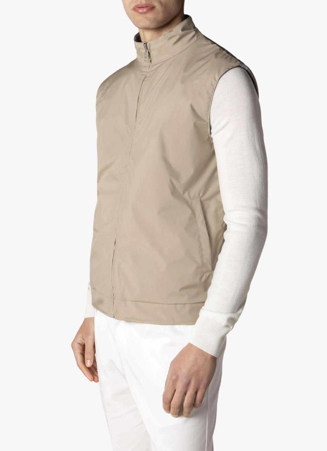 Aurélien Reversible bodywarmer met opstaande kraag - detail 2 light beige-271