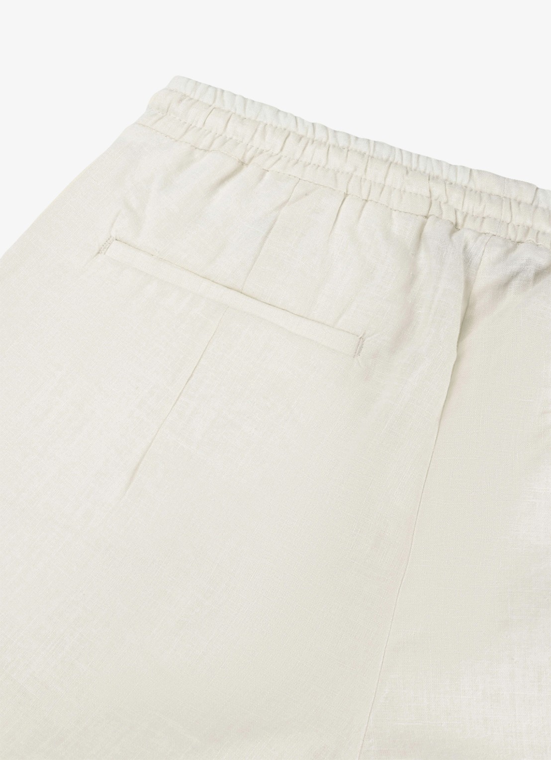 Aurélien Straight fit korte broek van linnen met steekzakken - detail 2 ivory-120