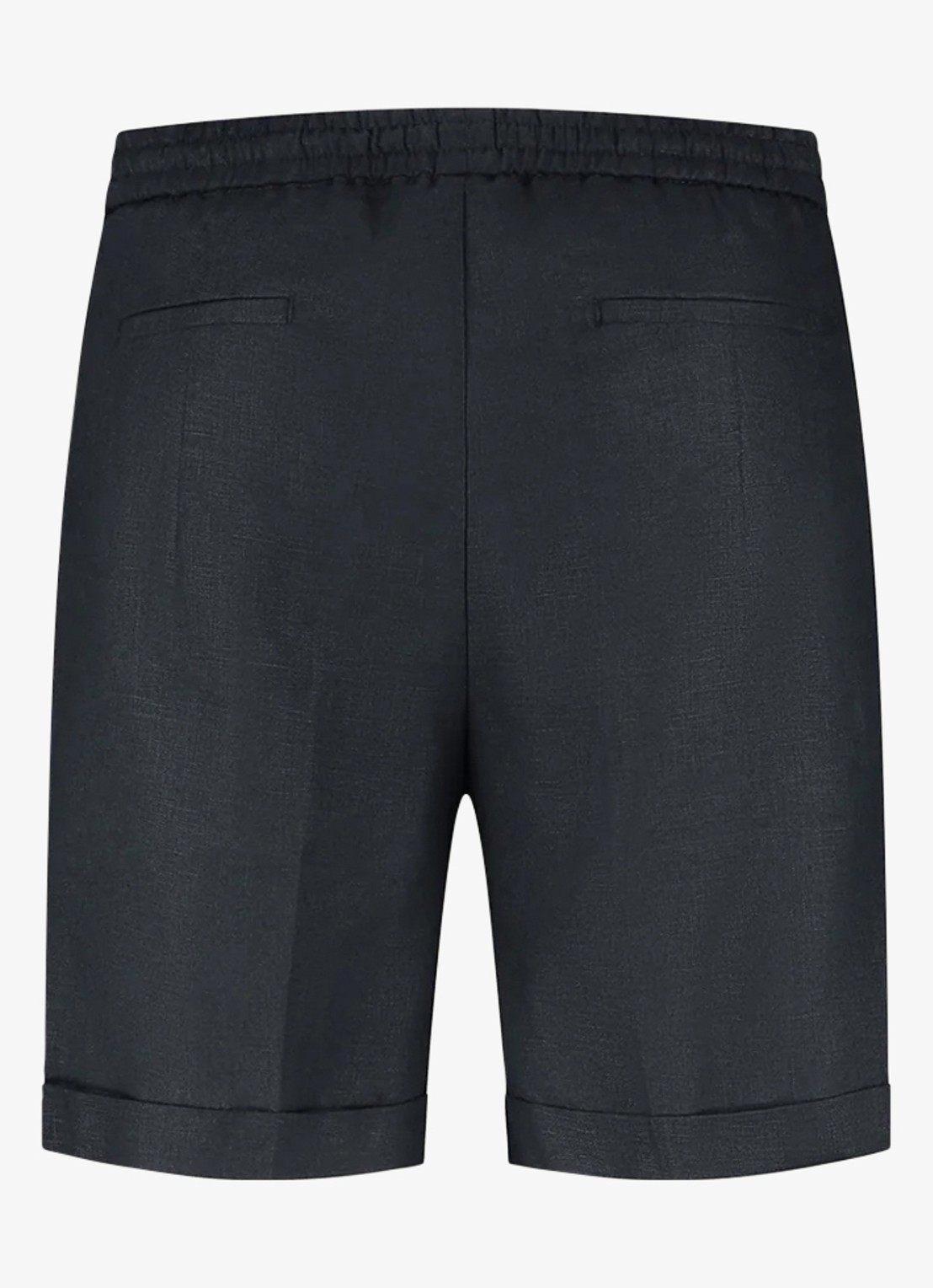Aurélien Straight fit korte broek van linnen met steekzakken - detail 3 navy-410