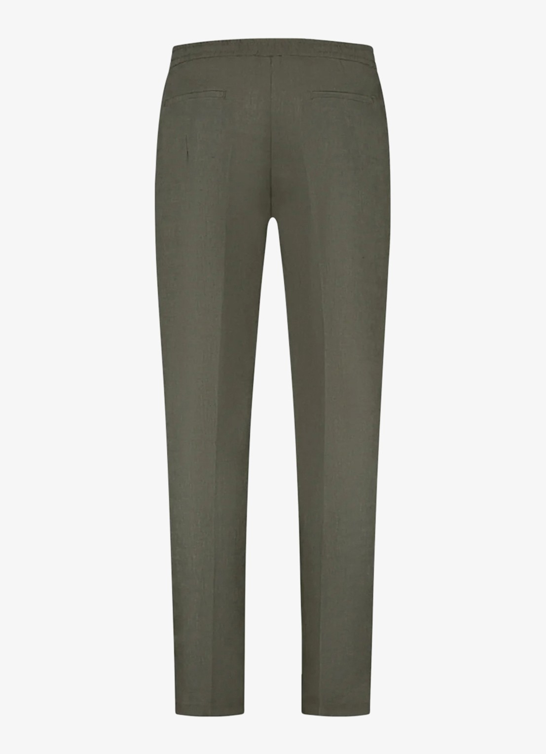 Aurélien Straight fit pantalon van linnen - achterkant olive-300