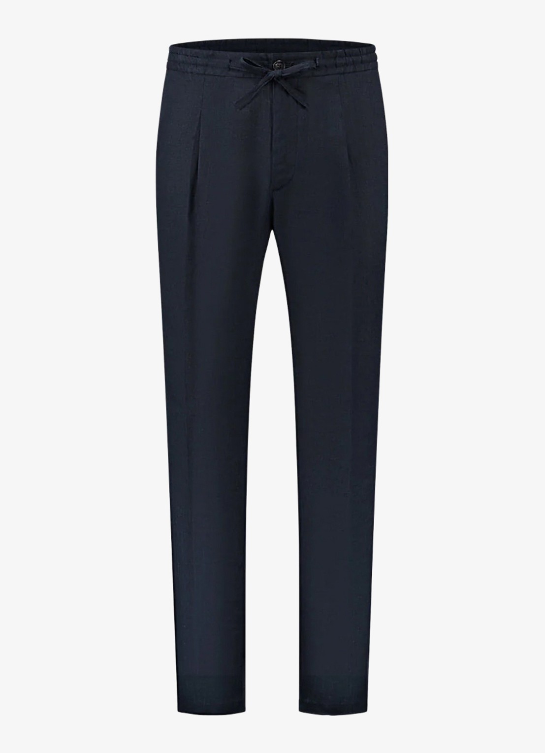 Aurélien Straight fit pantalon van linnen - voorkant navy-410