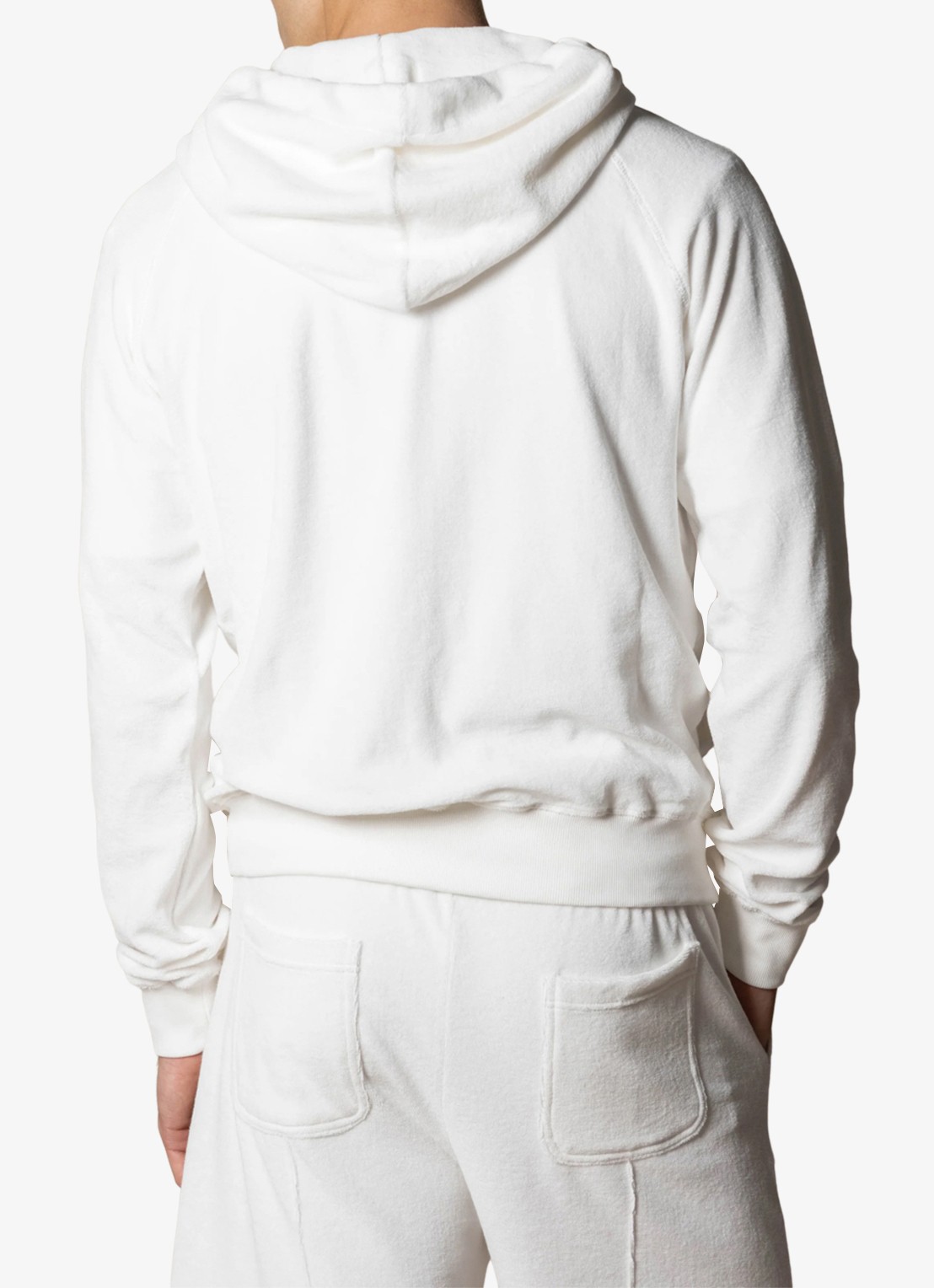 Aurélien Sweatvest met opgestikte zakken - achterkant white-110