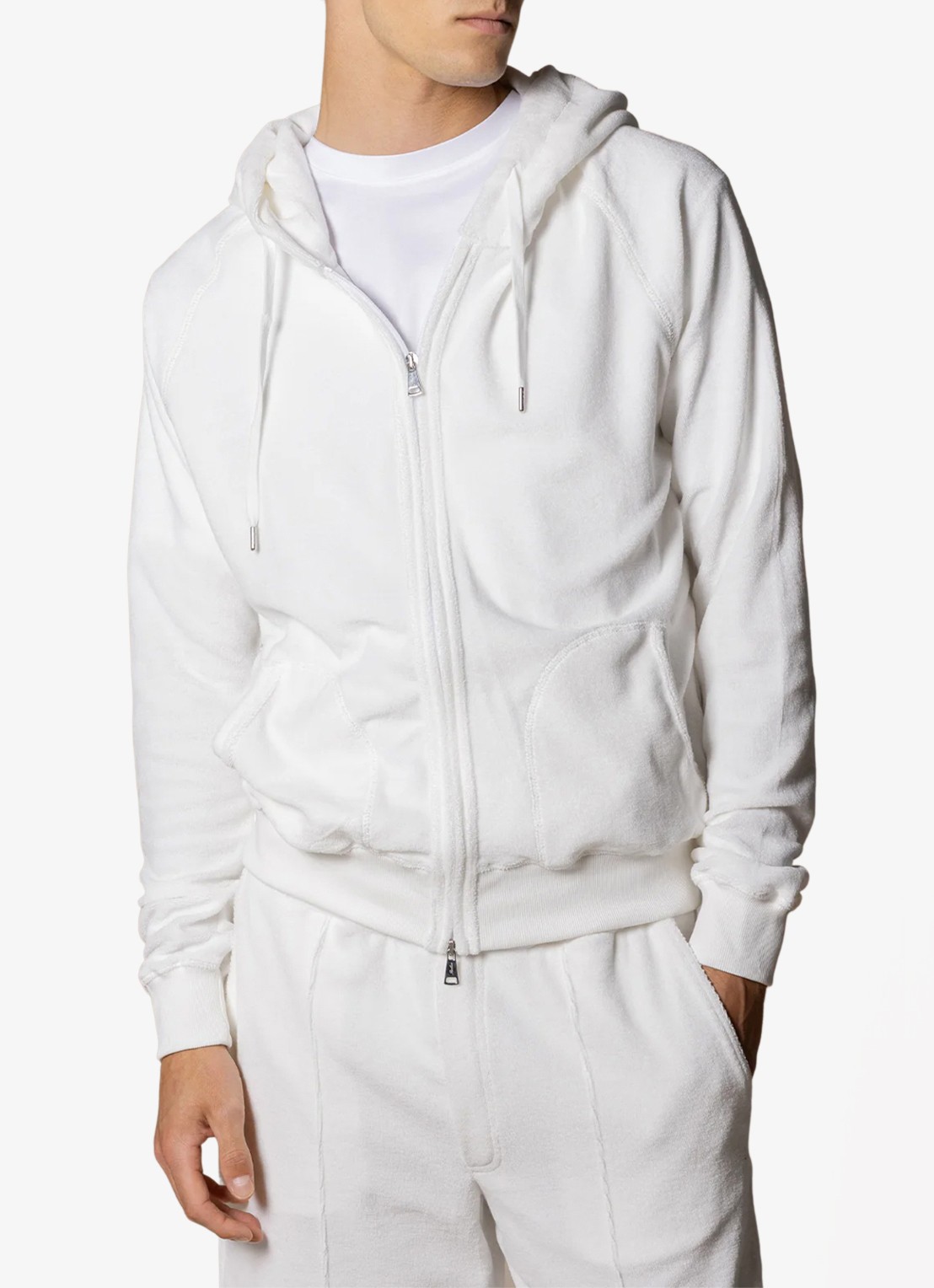 Aurélien Sweatvest met opgestikte zakken - detail 2 white-110
