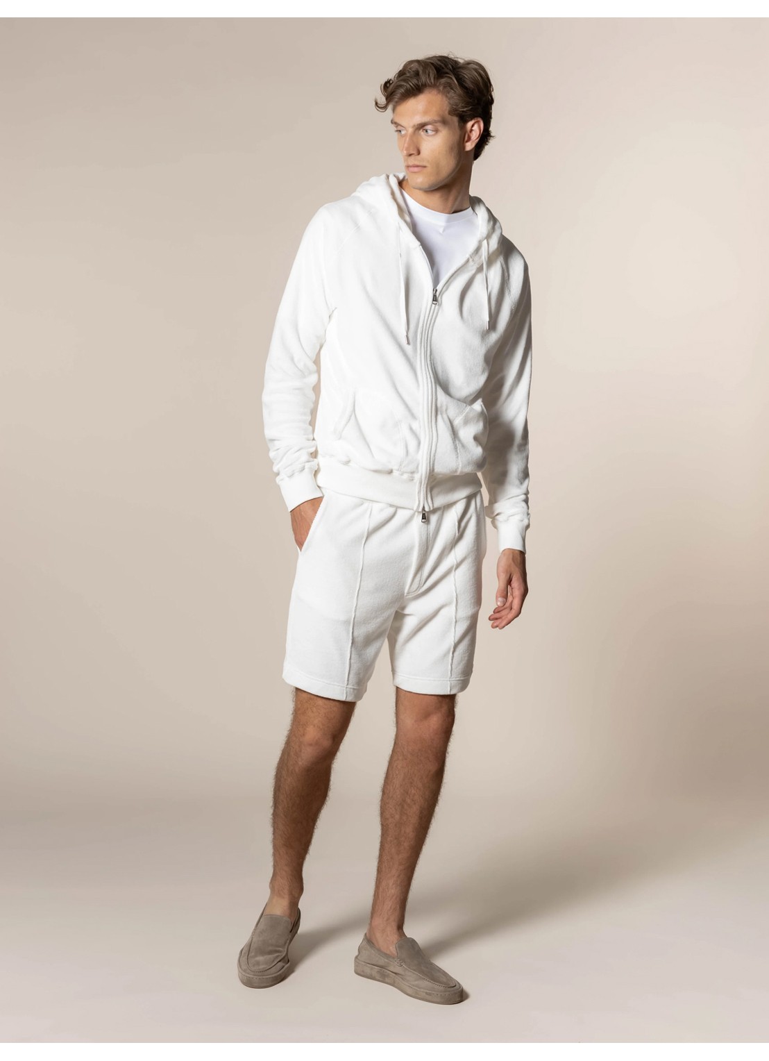 Aurélien Sweatvest met opgestikte zakken - voorkant 6 white-110 / wit