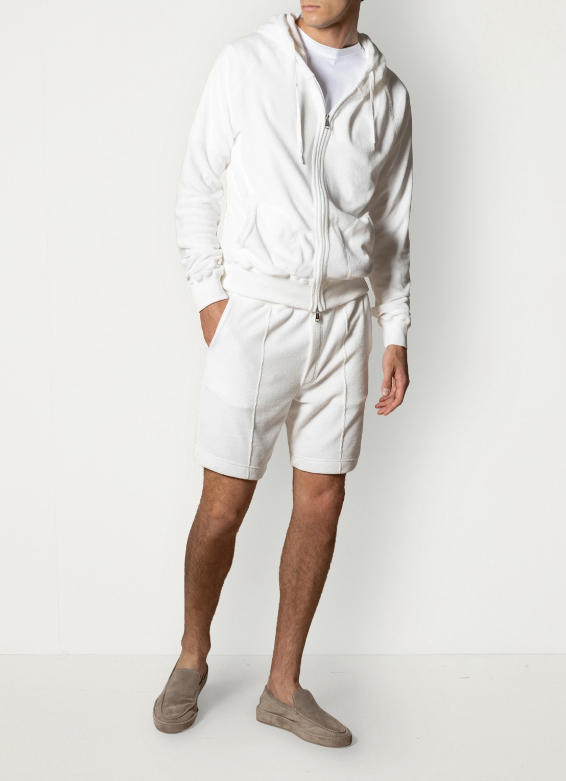 Aurélien Sweatvest met opgestikte zakken - voorkant 6 white-110