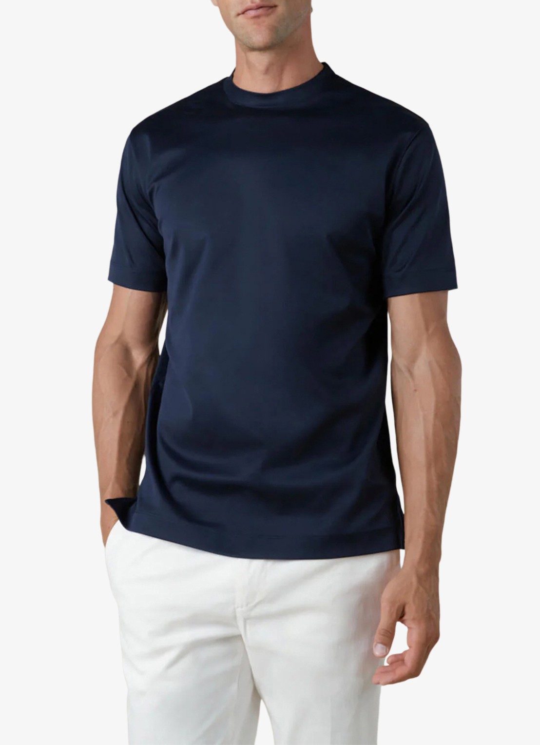 Aurélien T-shirt met ronde hals - detail 2 navy-410