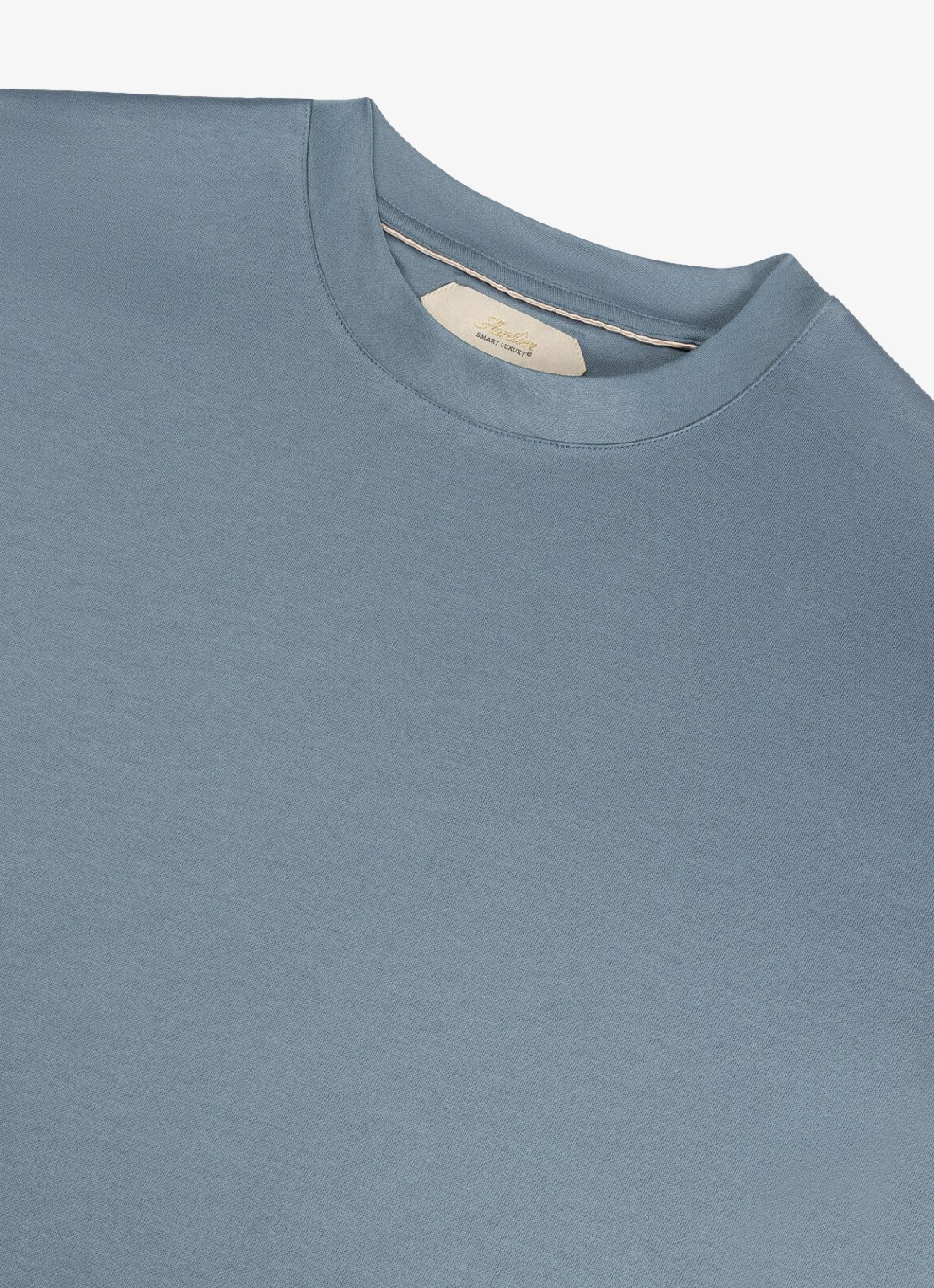Aurélien T-shirt met ronde hals - detail 2 petrol-460 / blauw