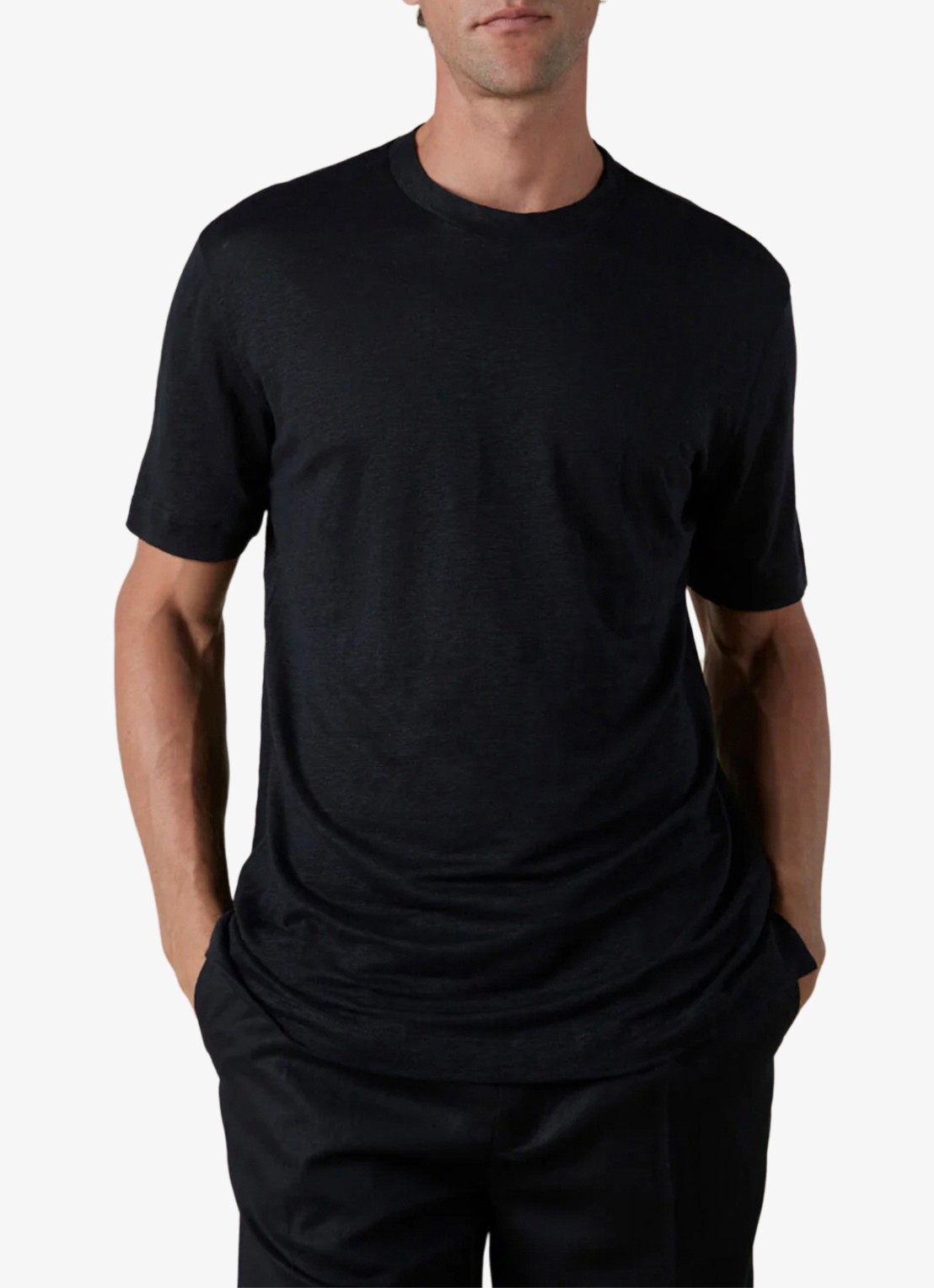 Aurélien T-shirt van linnen - detail 3 black-1