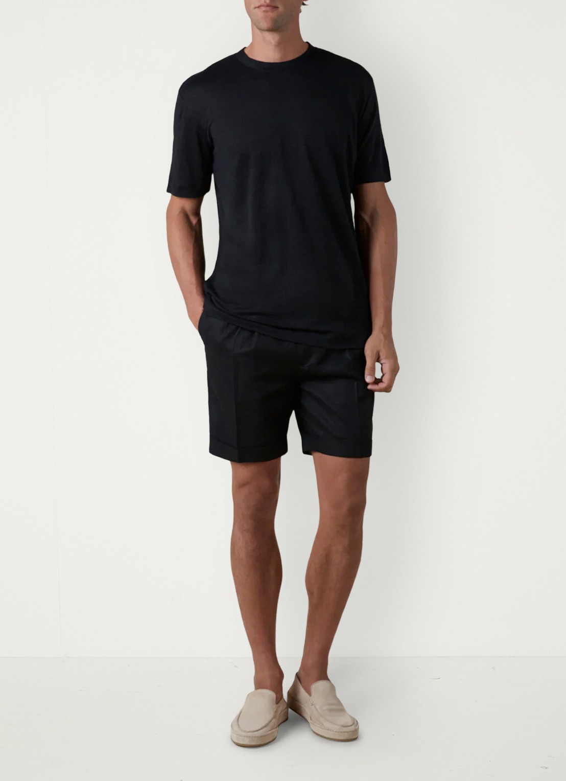 Aurélien T-shirt van linnen - voorkant 2 black-1