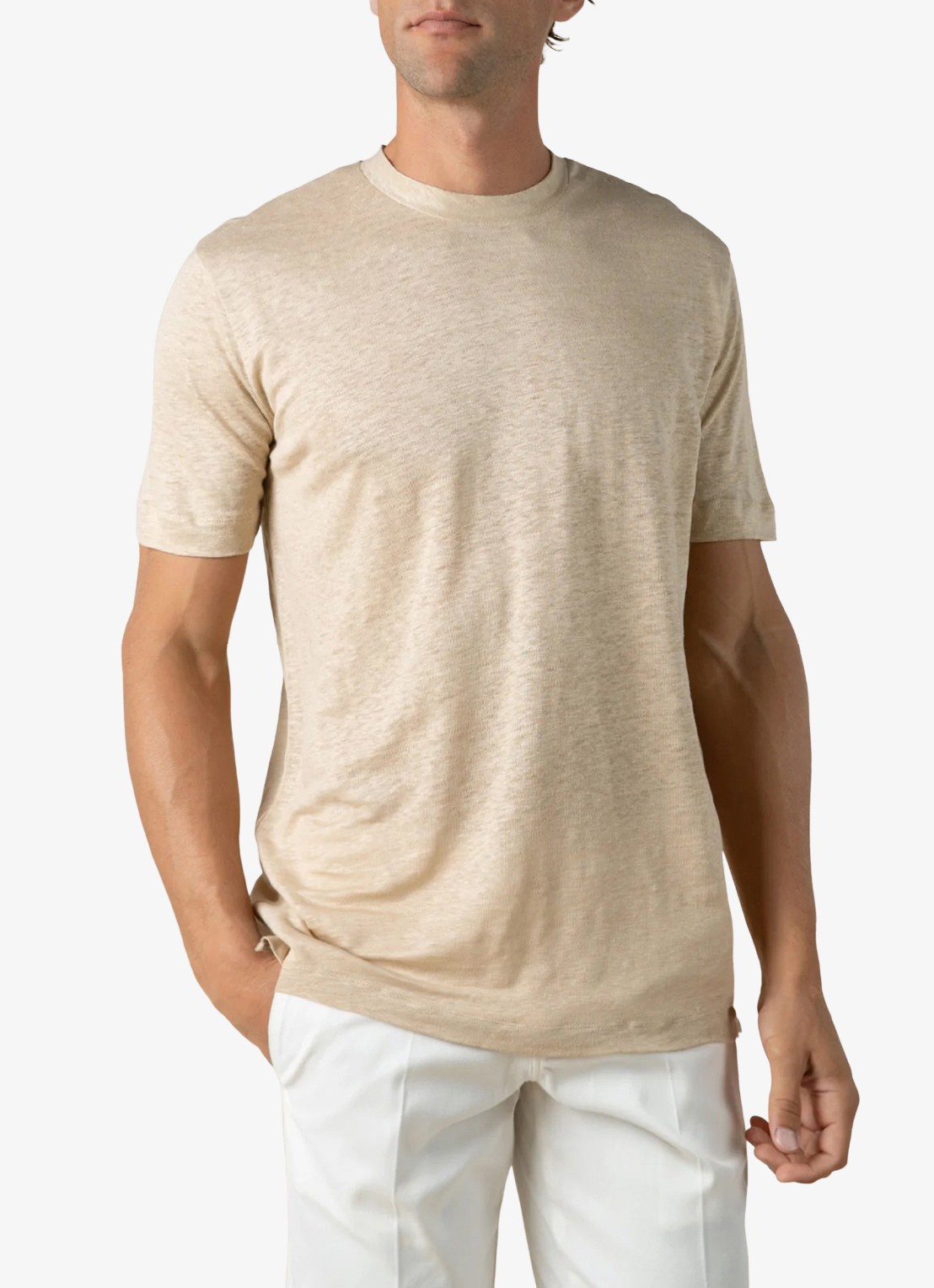 Aurélien T-shirt van linnen - detail 2 beige