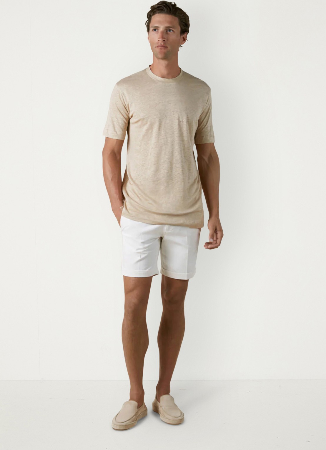 Aurélien T-shirt van linnen - voorkant 5 beige