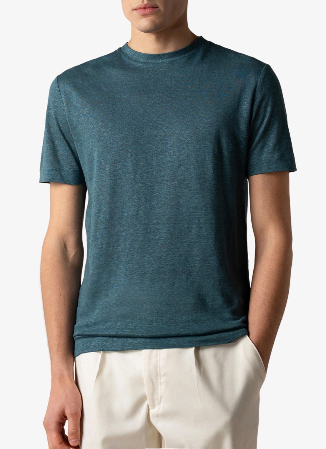 Aurélien T-shirt van linnen - detail 3 sea green-301