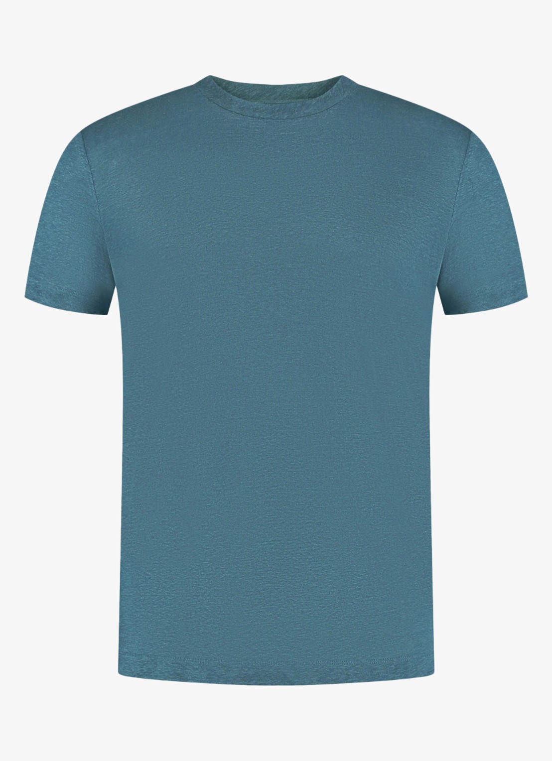 Aurélien T-shirt van linnen - voorkant petrol-460 / blauw