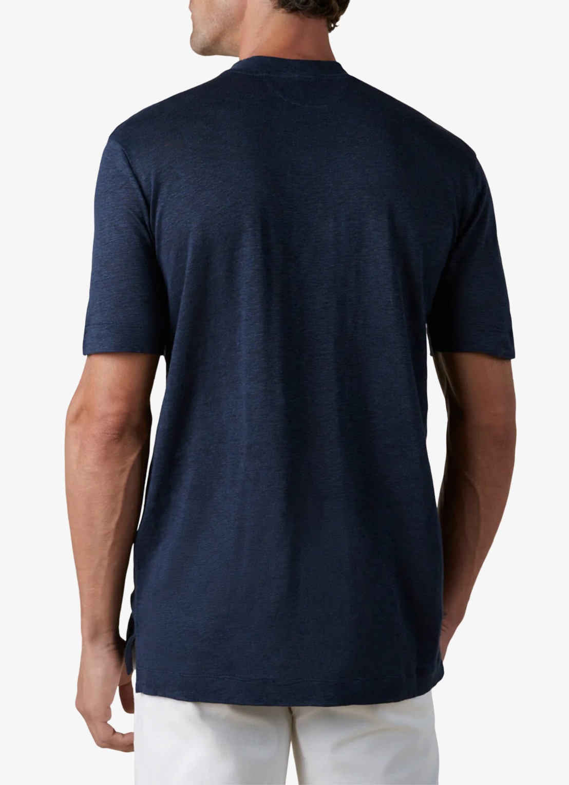 Aurélien T-shirt van linnen - achterkant 5 navy-410