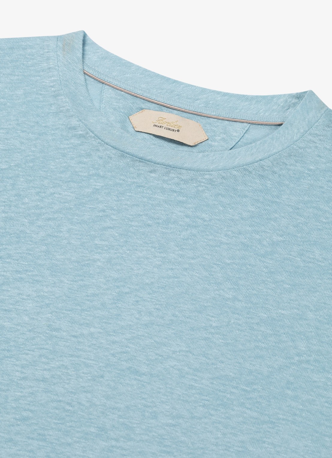 Aurélien T-shirt van linnen - detail 3 blue turquoise-441