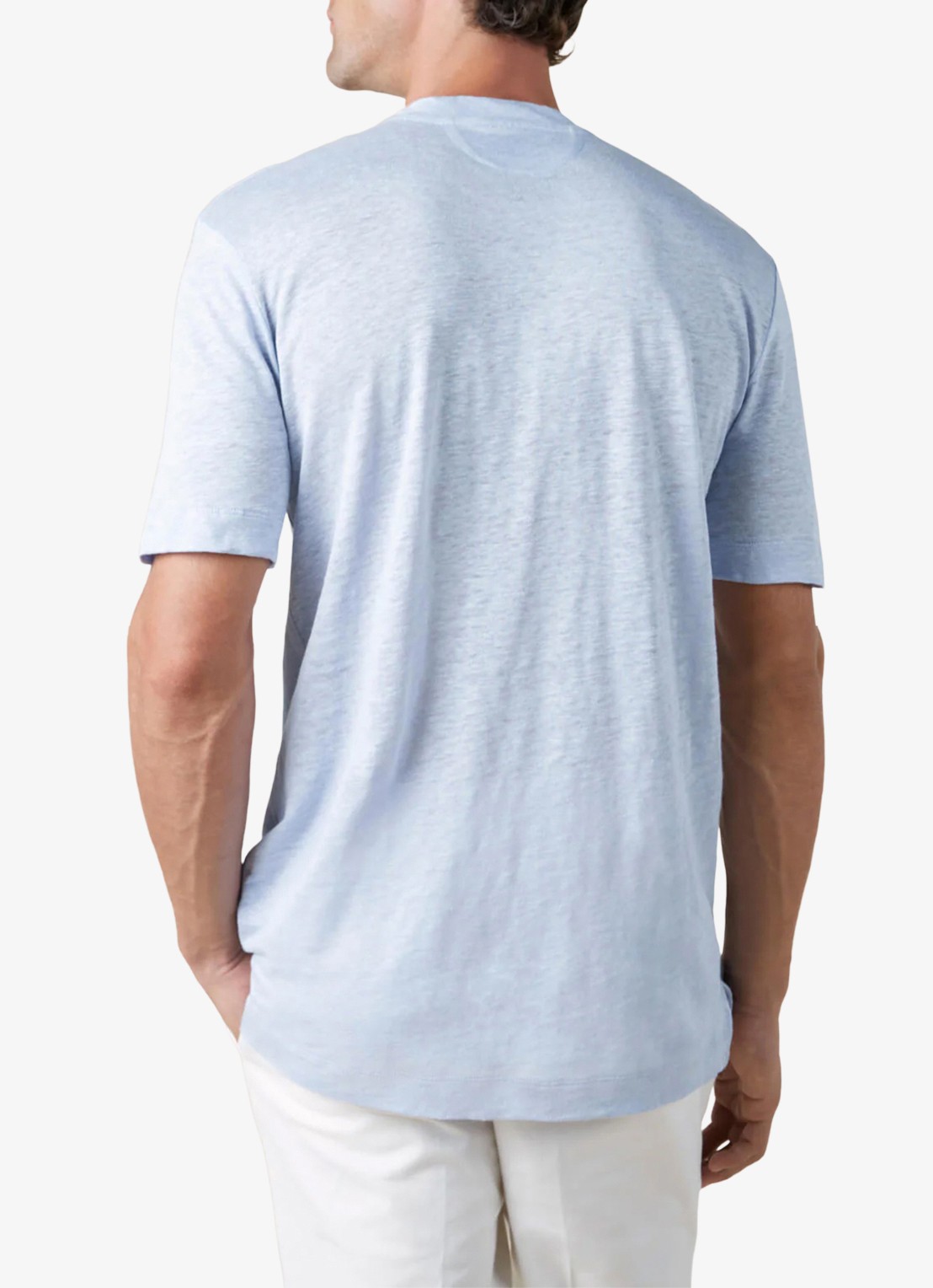 Aurélien T-shirt van linnen - achterkant lichtblauw