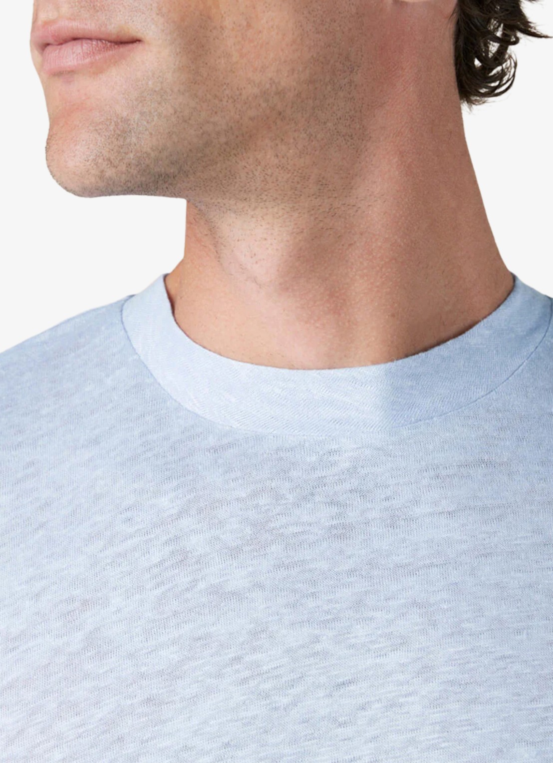 Aurélien T-shirt van linnen - detail 4 lichtblauw