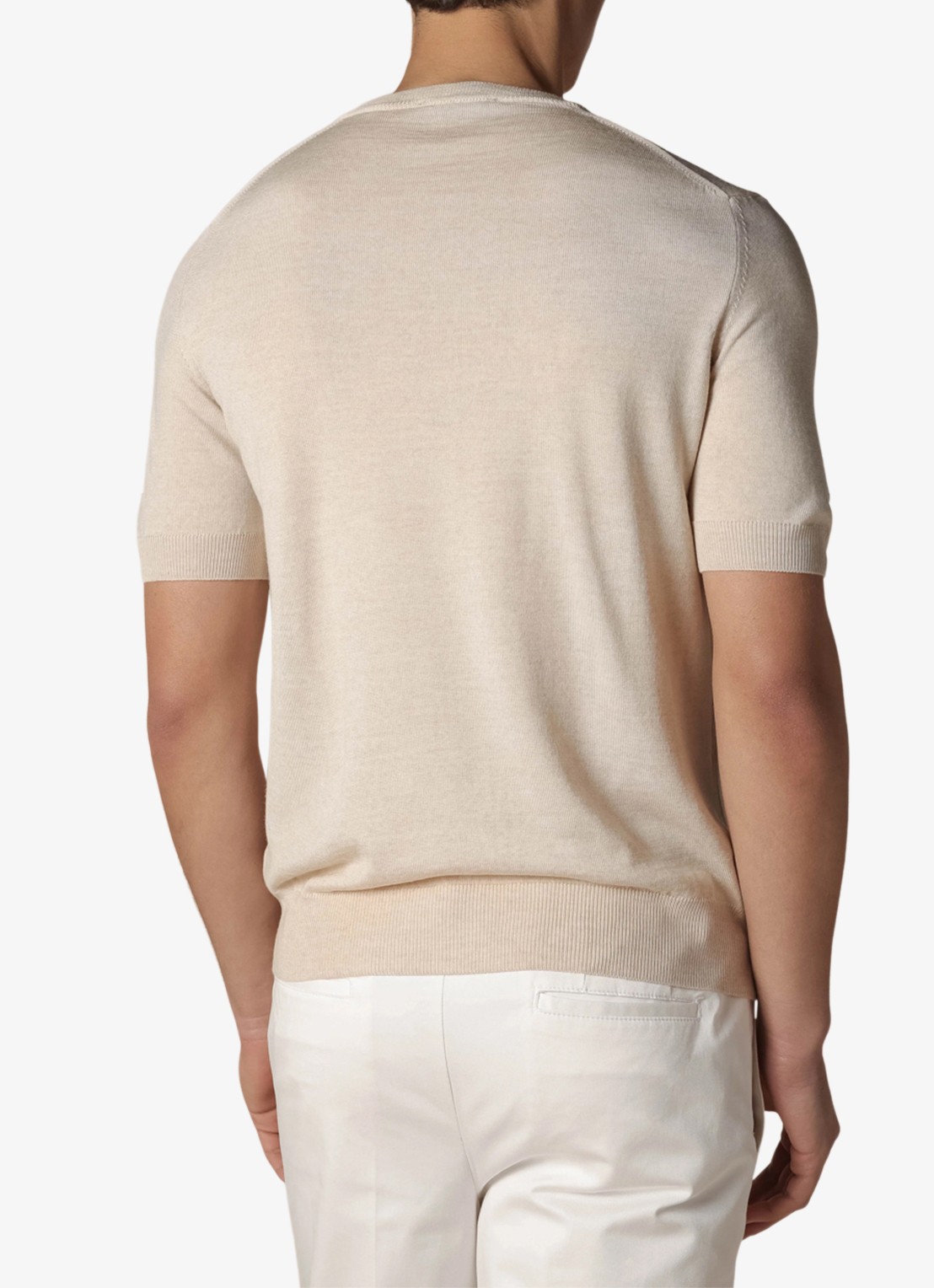 Aurélien T-shirt van merino wol - achterkant 4 light beige-271