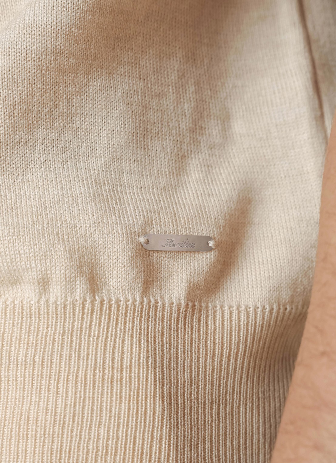 Aurélien T-shirt van merino wol - detail 3 light beige-271