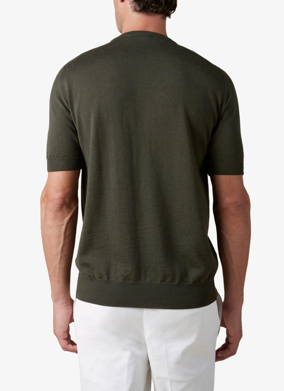 Aurélien T-shirt van merino wol - achterkant olive-300