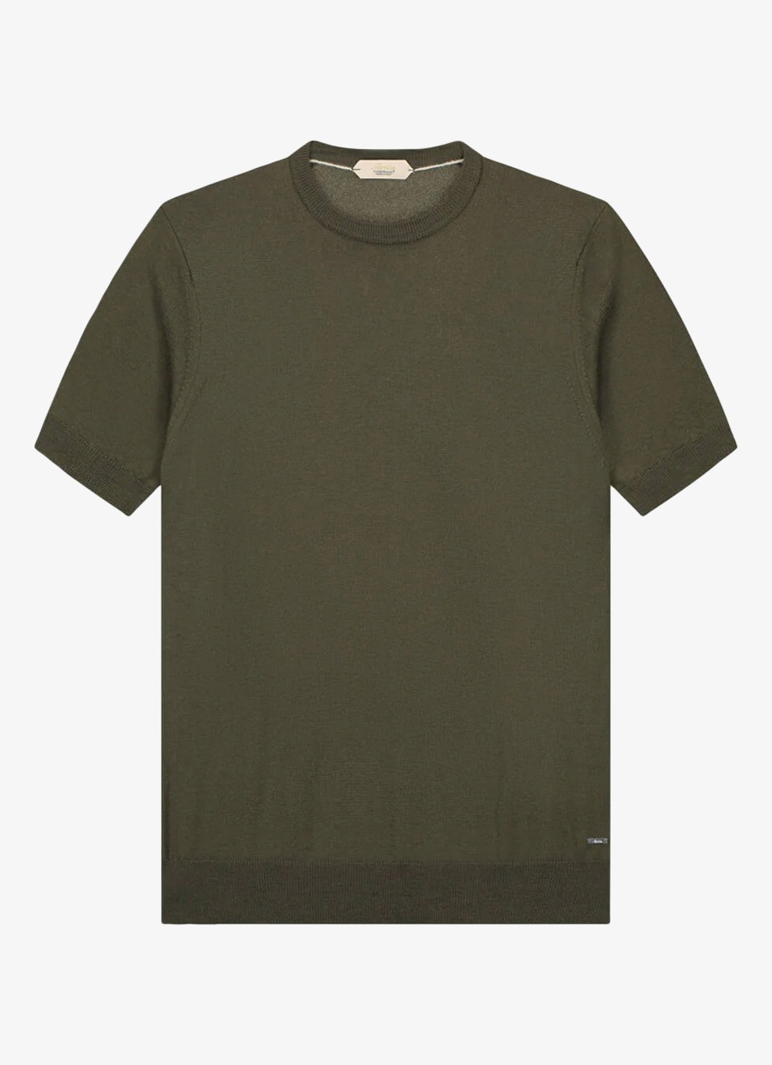Aurélien T-shirt van merino wol - voorkant 2 olive-300