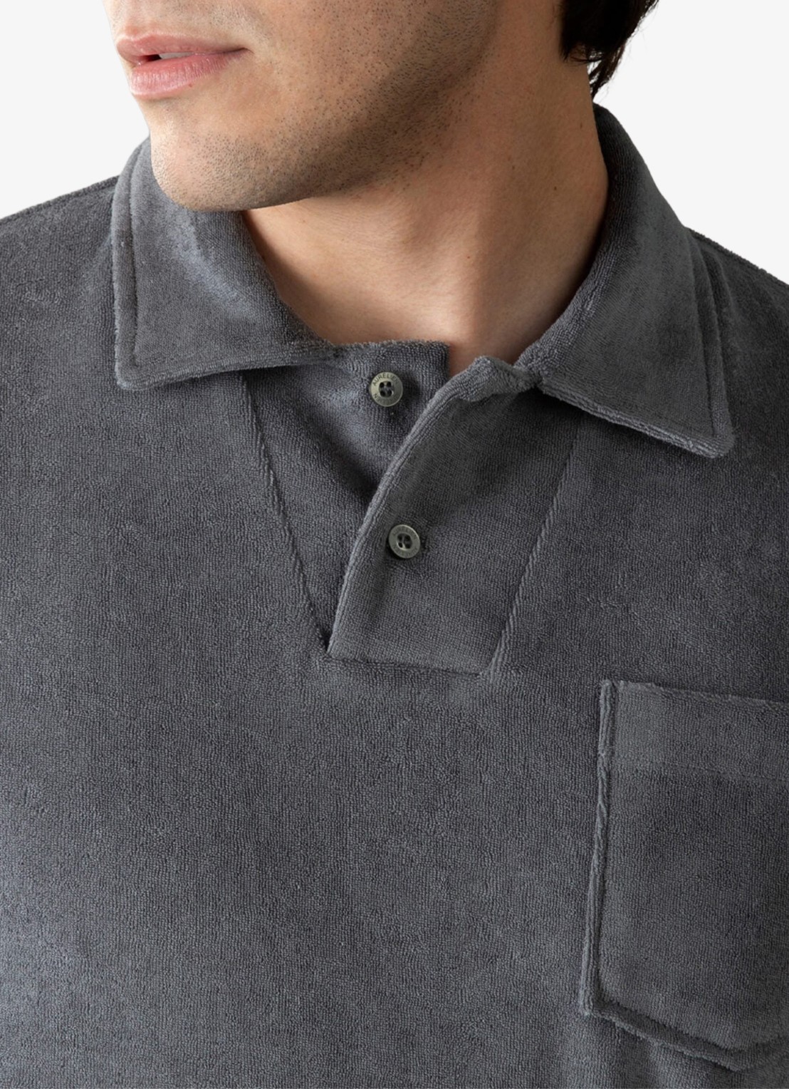 Aurélien Terry regular fit polo van badstof - detail 5 dark grey-21