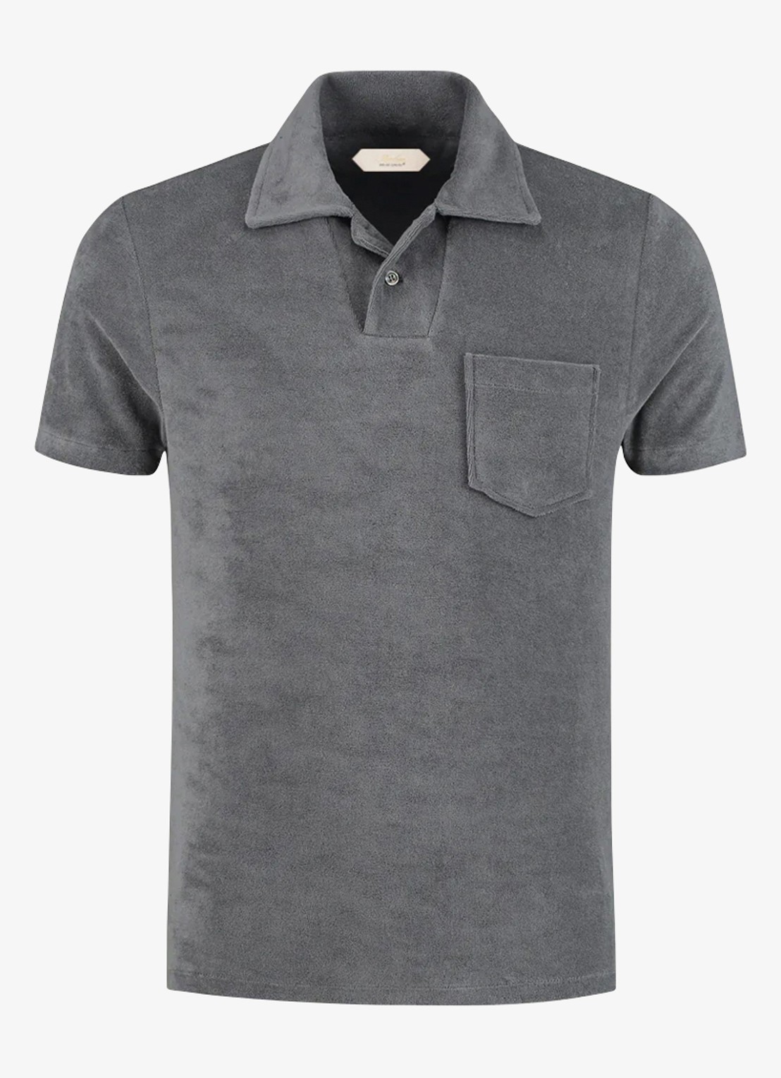 Aurélien Terry regular fit polo van badstof - voorkant 2 dark grey-21