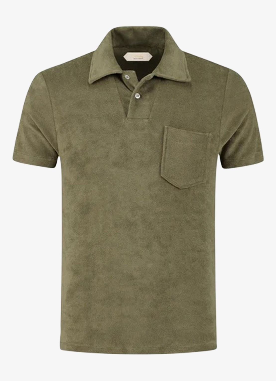 Aurélien Terry regular fit polo van badstof - voorkant olive-300