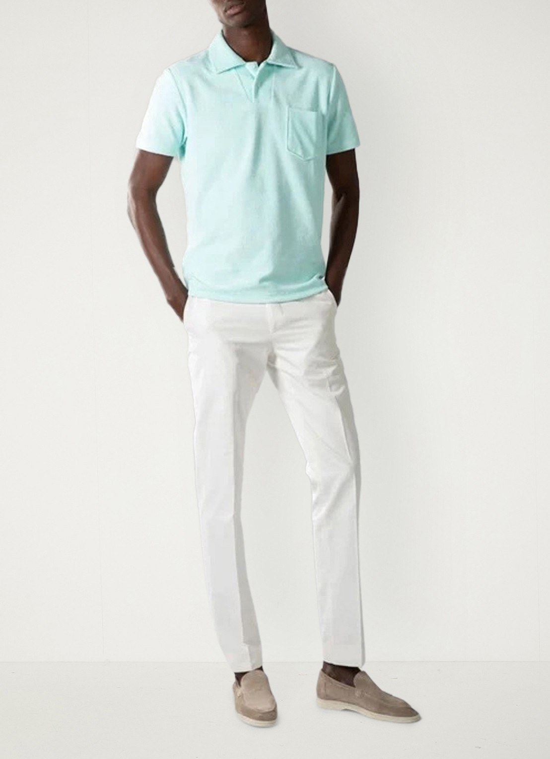 Aurélien Terry regular fit polo van badstof - voorkant 2 mint-346