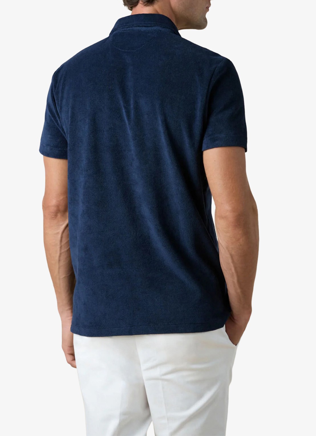 Aurélien Terry regular fit polo van badstof - achterkant 3 navy-410