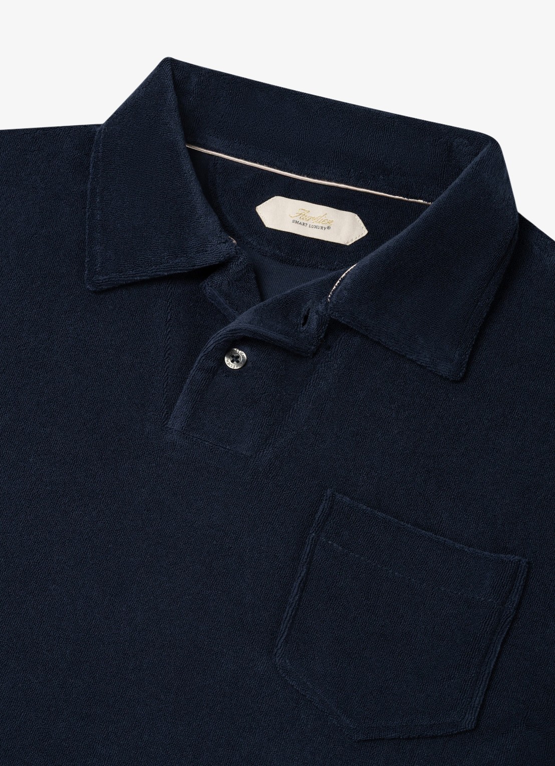 Aurélien Terry regular fit polo van badstof - detail 5 navy-410