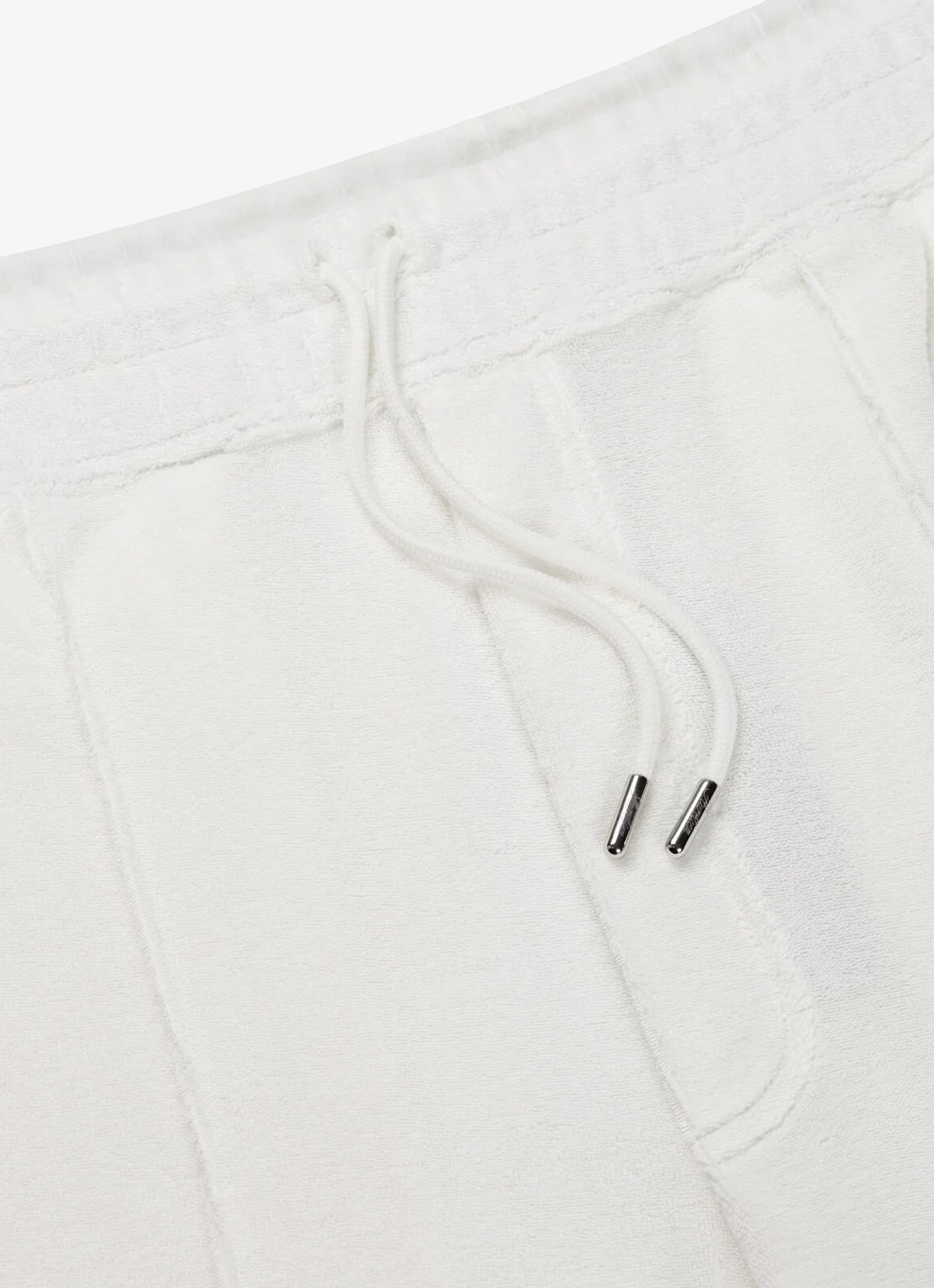 Aurélien Terry straight fit korte broek van badstof - detail 2 white-110