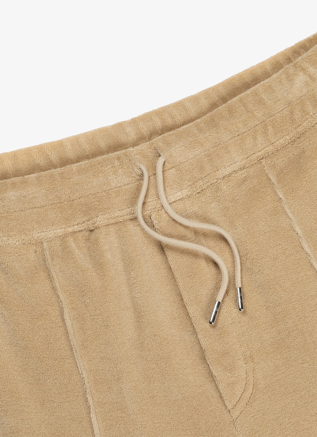 Aurélien Terry straight fit korte broek van badstof - detail 3 beige