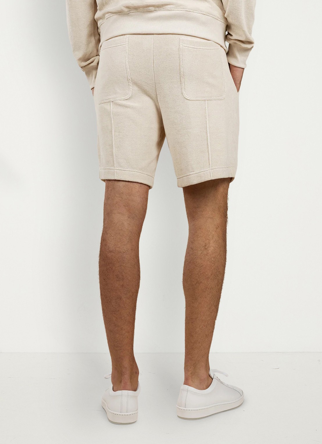 Aurélien Terry straight fit korte broek van badstof - achterkant 3 shell-101