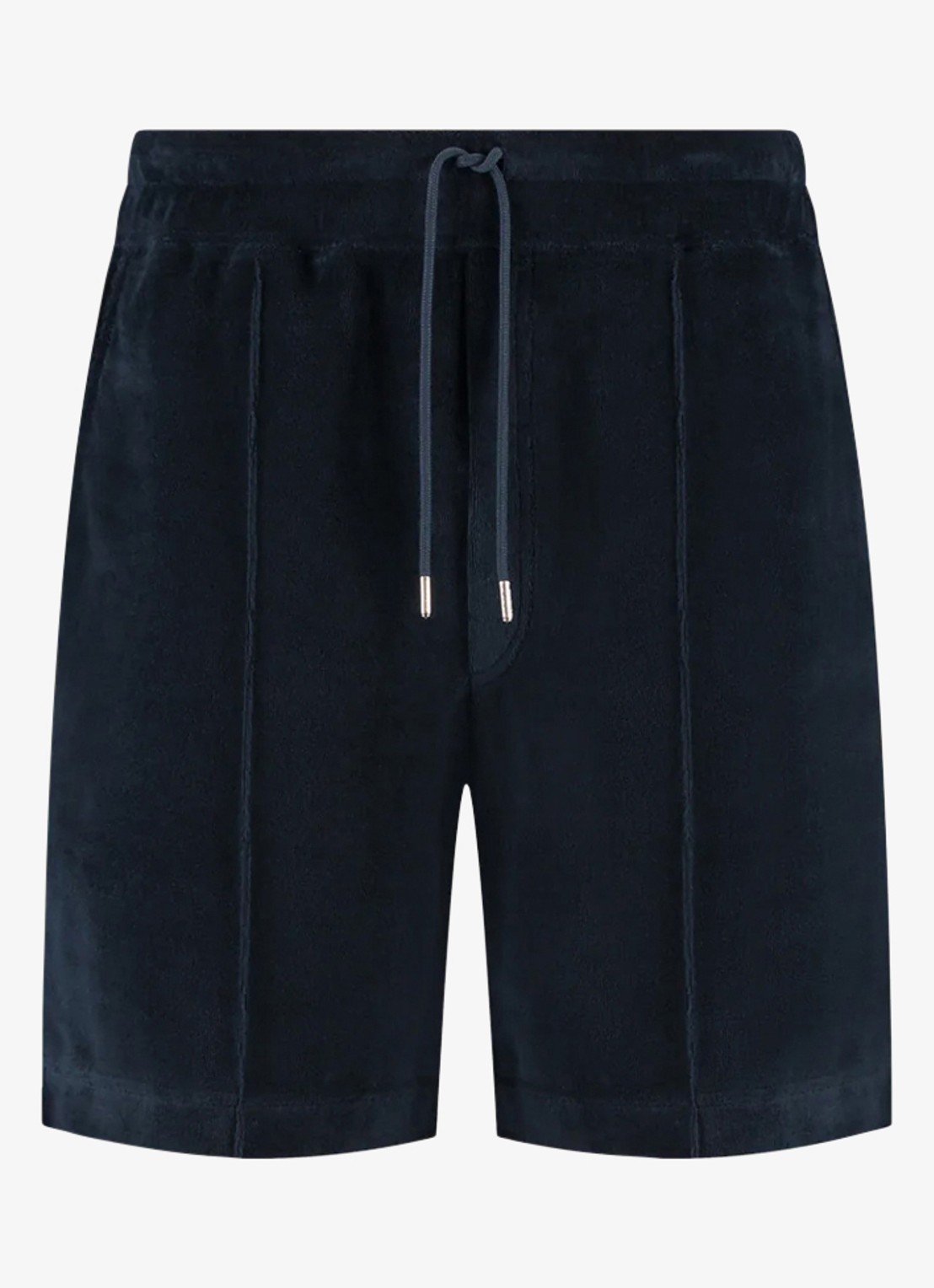Aurélien Terry straight fit korte broek van badstof - voorkant 4 navy-410