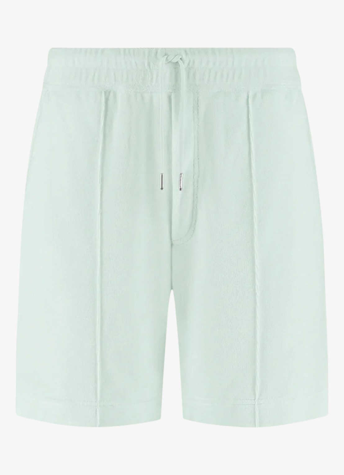 Aurélien Terry straight fit korte broek van badstof - voorkant light aqua-456